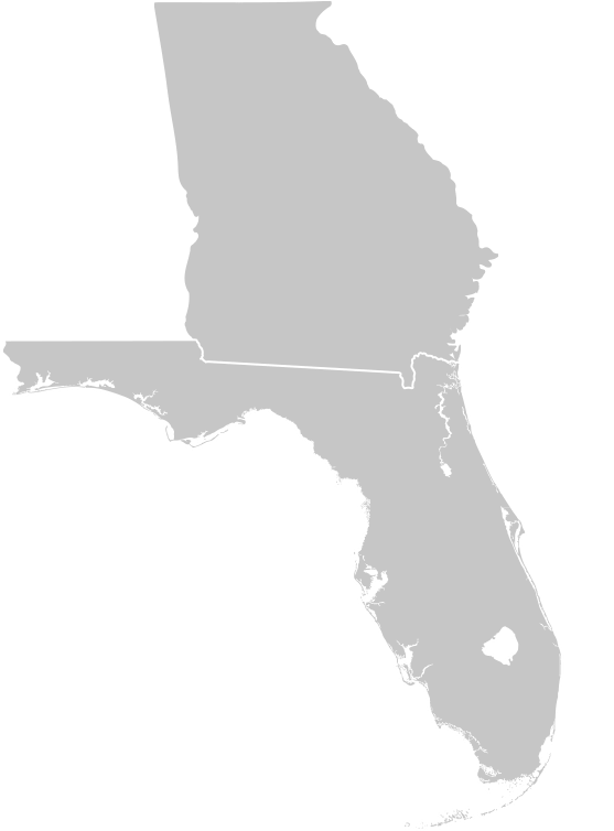 Georgia Florida Map Showing Cities - United States Map