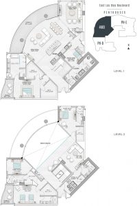 Kolter Las Olas Penthouse 4603 Floor plan with Footprint