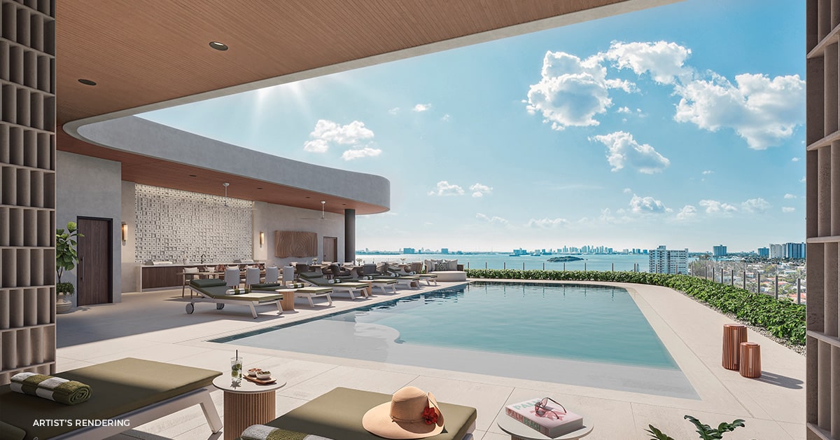 Solana Bay rooftop pool rendering